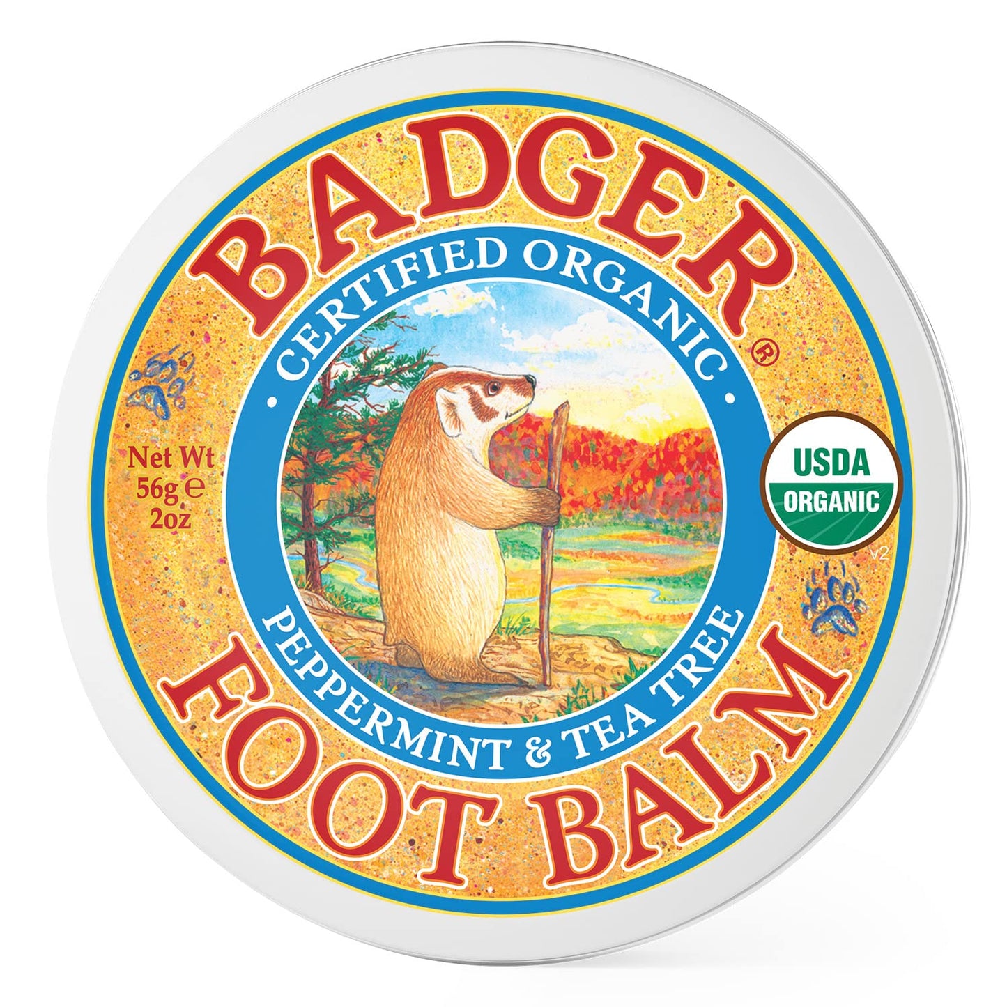 Badger Foot Balm, Organic Tea Tree & Olive Oil Foot Care For Dry Cracked Heels, Cracked Heel Repair For Dry Cracked Feet, Foot C