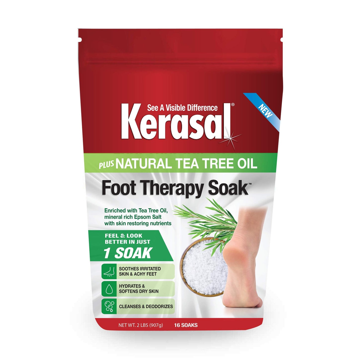 Kerasal Foot Therapy Soak, Foot Soak For Achy, Tired And Dry Feet, 2 Lbs And Kerasal Nighttime Intensive Repair Foot Masks, Foot