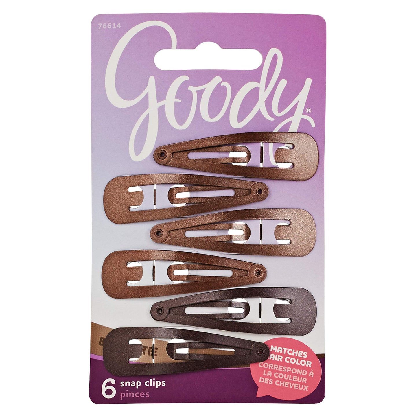 Goody Colour Collection Contour Hair Clips, Brunette, 6Count (Pack Of 3)
