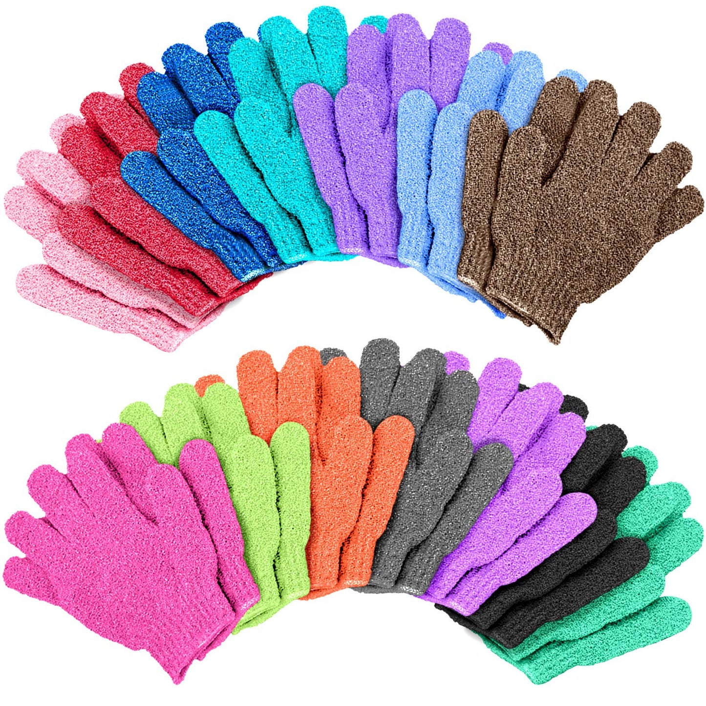 Duufin 14 Pairs Exfoliating Gloves Bath Gloves Body Wash Mitt Scrubbing Exfoliator Glove For Shower, Spa, Massage, Body Scrub, D