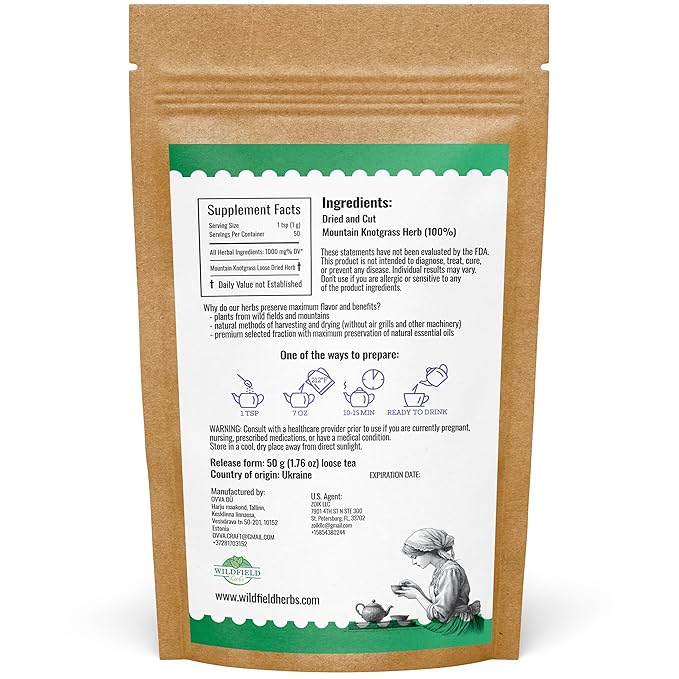 1.8 oz. Mountain Knotgrass Tea Dried Cut Herb Mountain Knotgrass Herbal Tea (Aerva Lanata) - 50g Polpala Pol-pala Pol pala Pol Pola Herb Tea