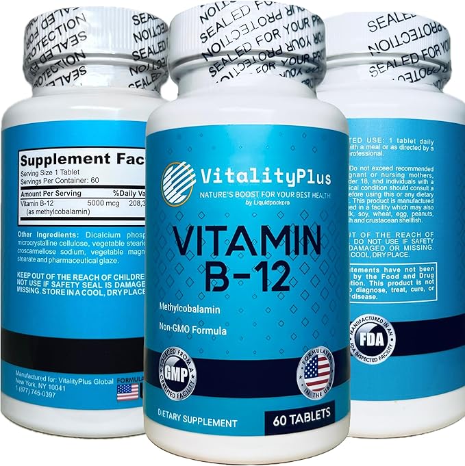 LIQUIDPACKPRO Vitamin B12 5000 mcg + Super B-100 Complex | High-Potency B Complex & Methylcobalamin B12 for Energy, Metabolism & Nervous System Support | Made in USA, Vegan, Non-GMO