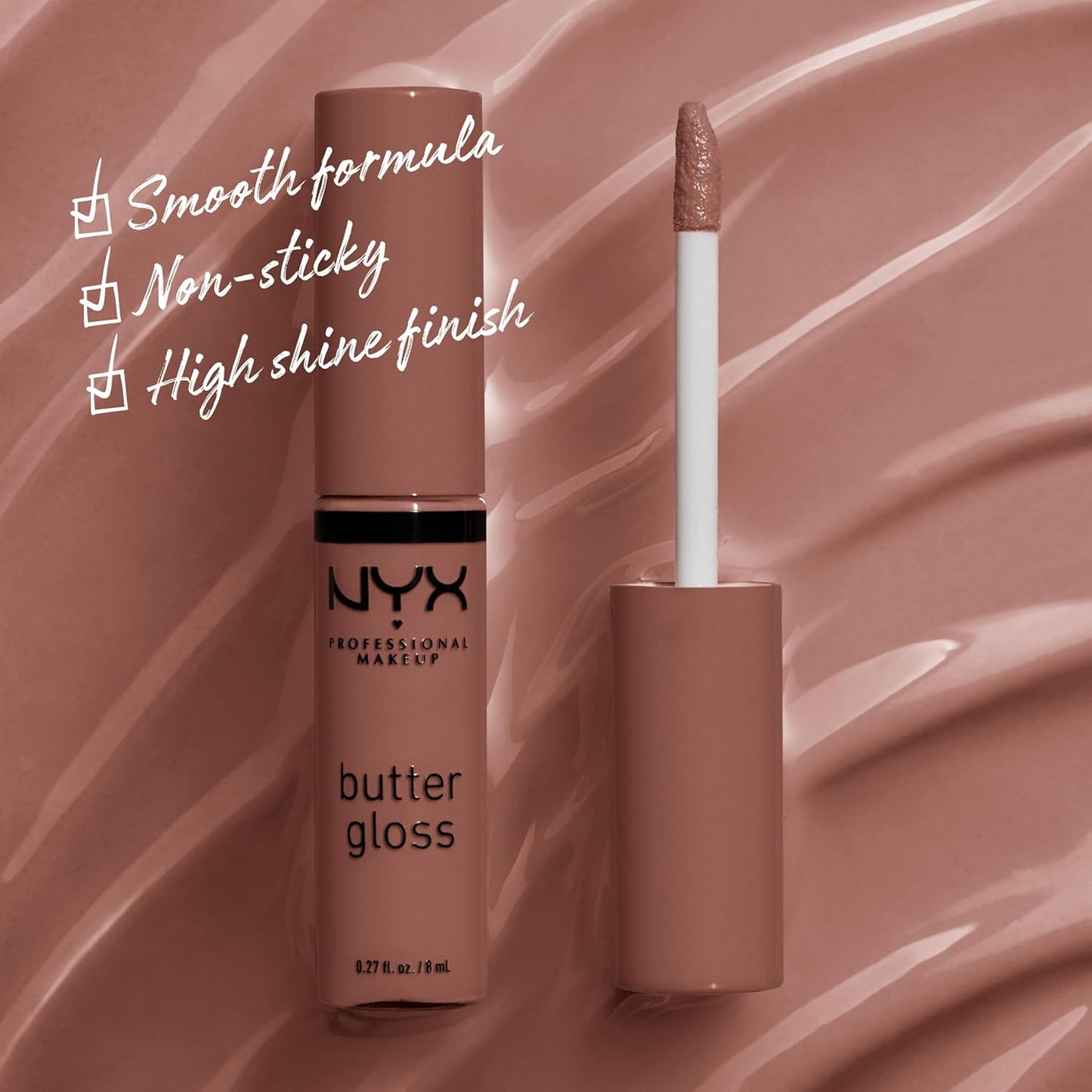 NYX Butter Gloss | Brown Sugar Non-Sticky Lip Gloss for All Skin Tones