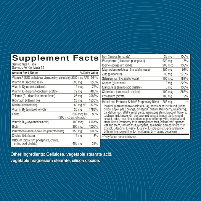 Nature's Sunshine Super Supplemental: Complete Multivitamin with Minerals, Antioxidants & More for Nutritional Gaps, Overall Health, Immune & Energy Support. 120 Tabs