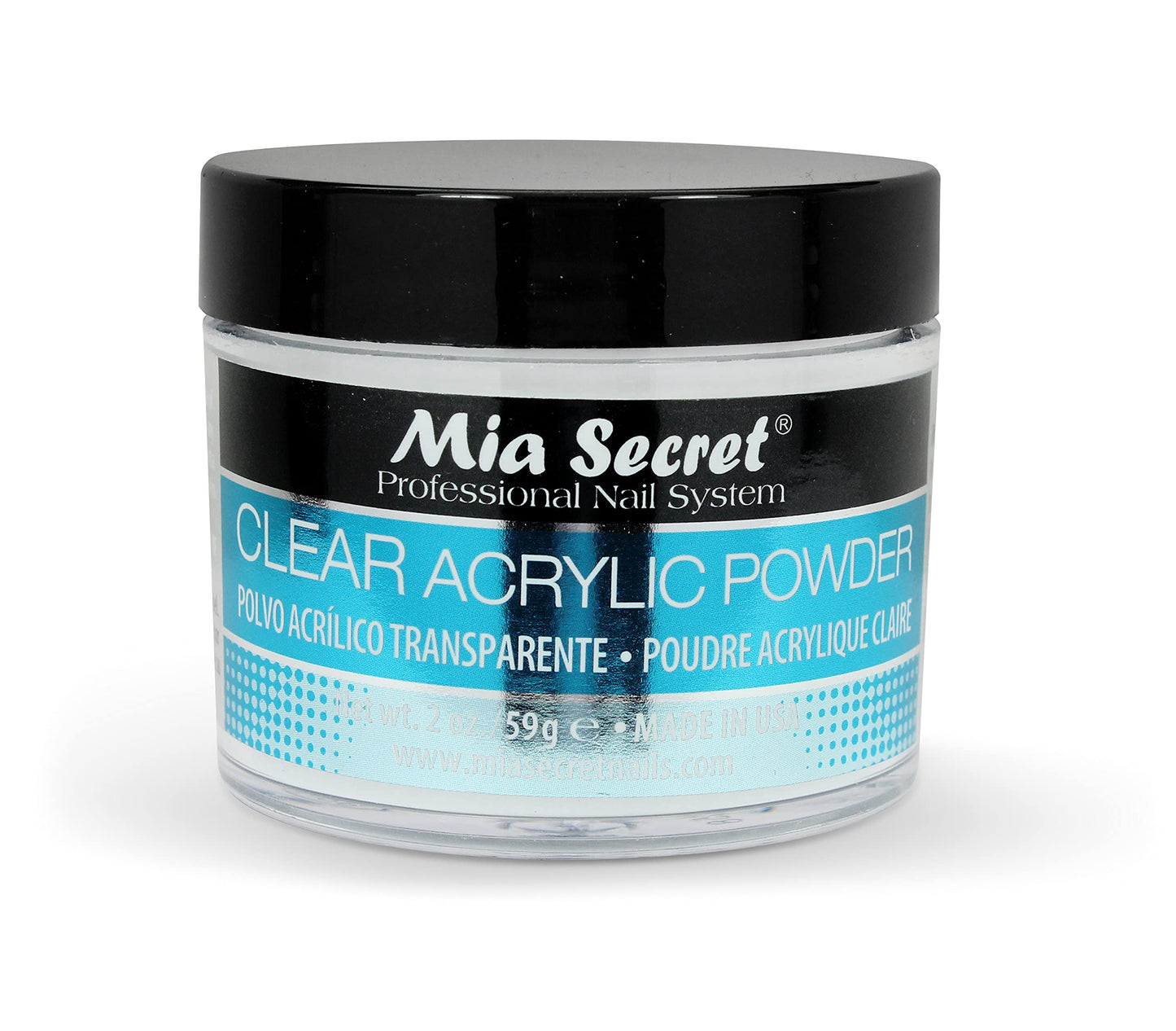 Mia Secret Clear Acrylic Powder, 2 oz - Professional Nail Powder for acrylic nails - acrylic powder - Mia Secret acrylic powder