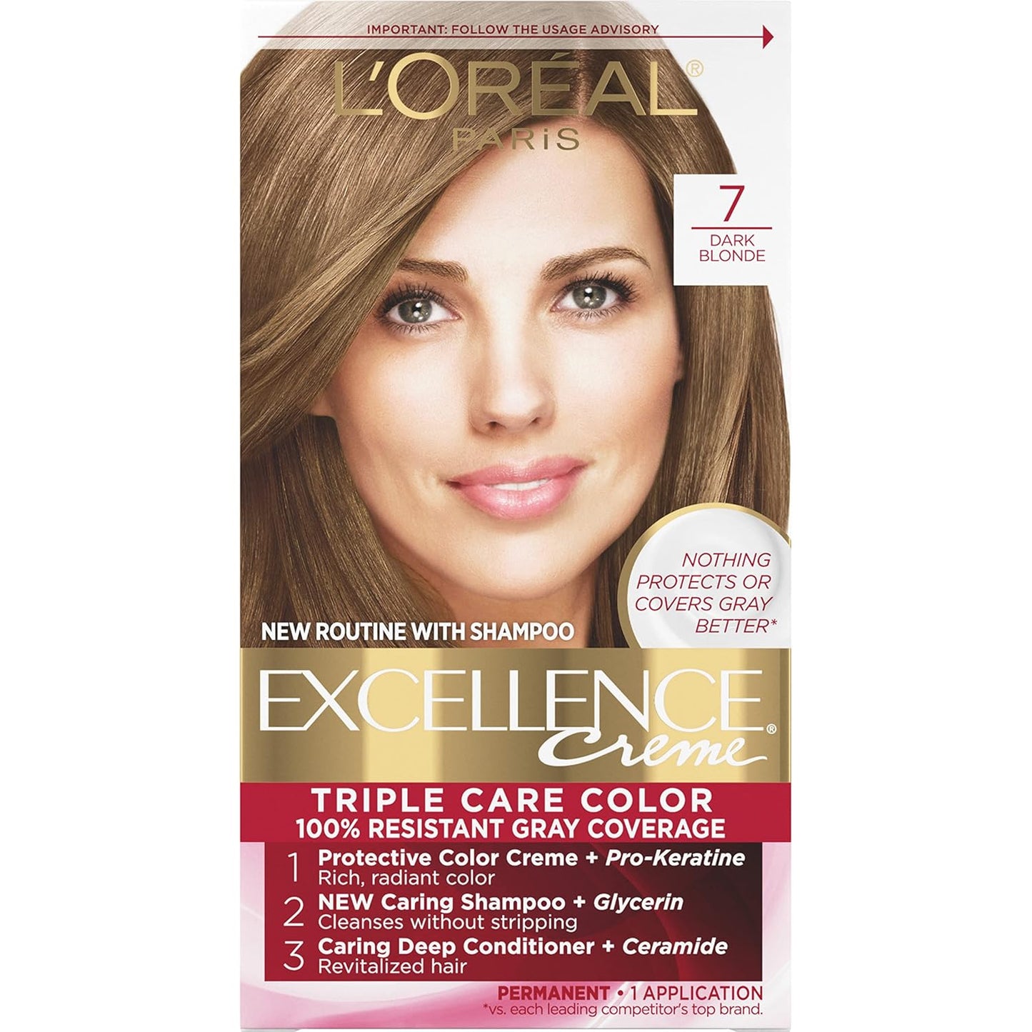 L'Oreal Paris Excellence 6G Light Golden Brown Hair Color | Gray Coverage, 8 Weeks
