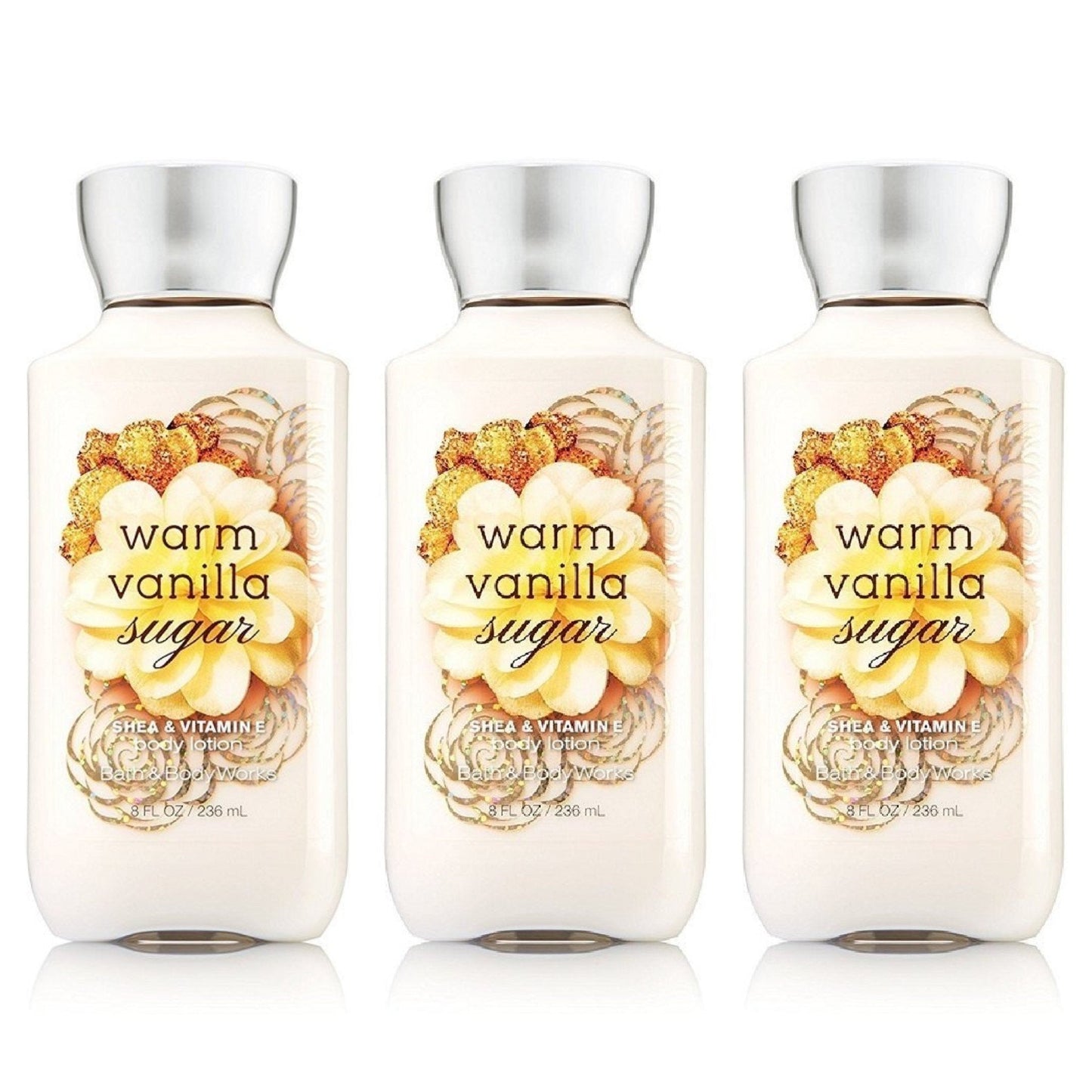 Bath And Body Works Warm Vanilla Sugar Body Lotion 8 Fl Oz (3 Pack)