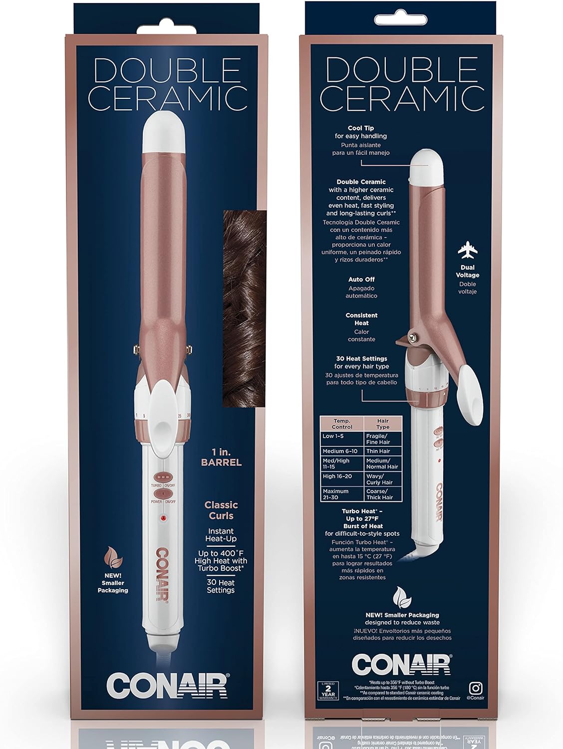 Conair Double Ceramic 1/2-Inch Curling Iron | Spiral Curls for Short Hair