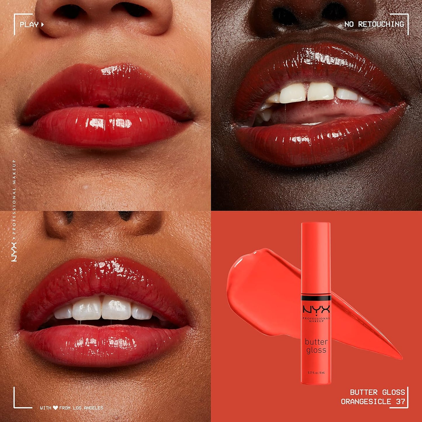 NYX Butter Gloss | Non-Sticky Orange Lip Gloss for Vibrant Shine