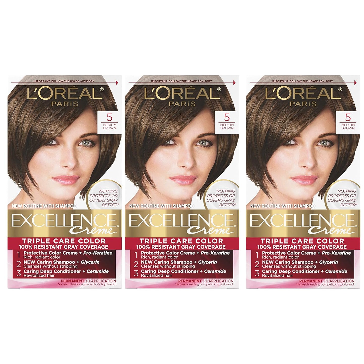 L'Oreal Paris Excellence 6G Light Golden Brown Hair Color | Gray Coverage, 8 Weeks