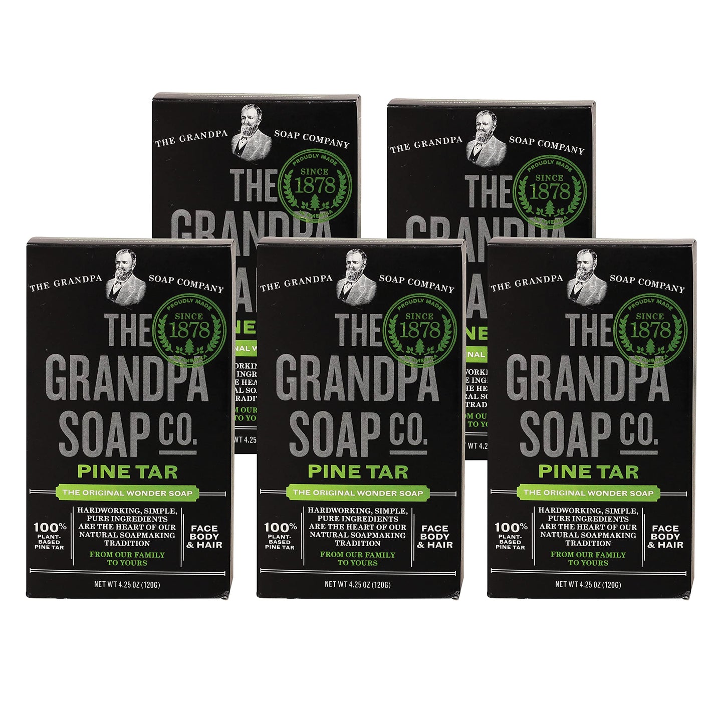 Grandpa'S Pine Tar Bar Soap By The Soap Company | The Original Wonder Soap | 3-In-1 Cleanser, Deodorizer & Moisturizer | 4.25 Oz