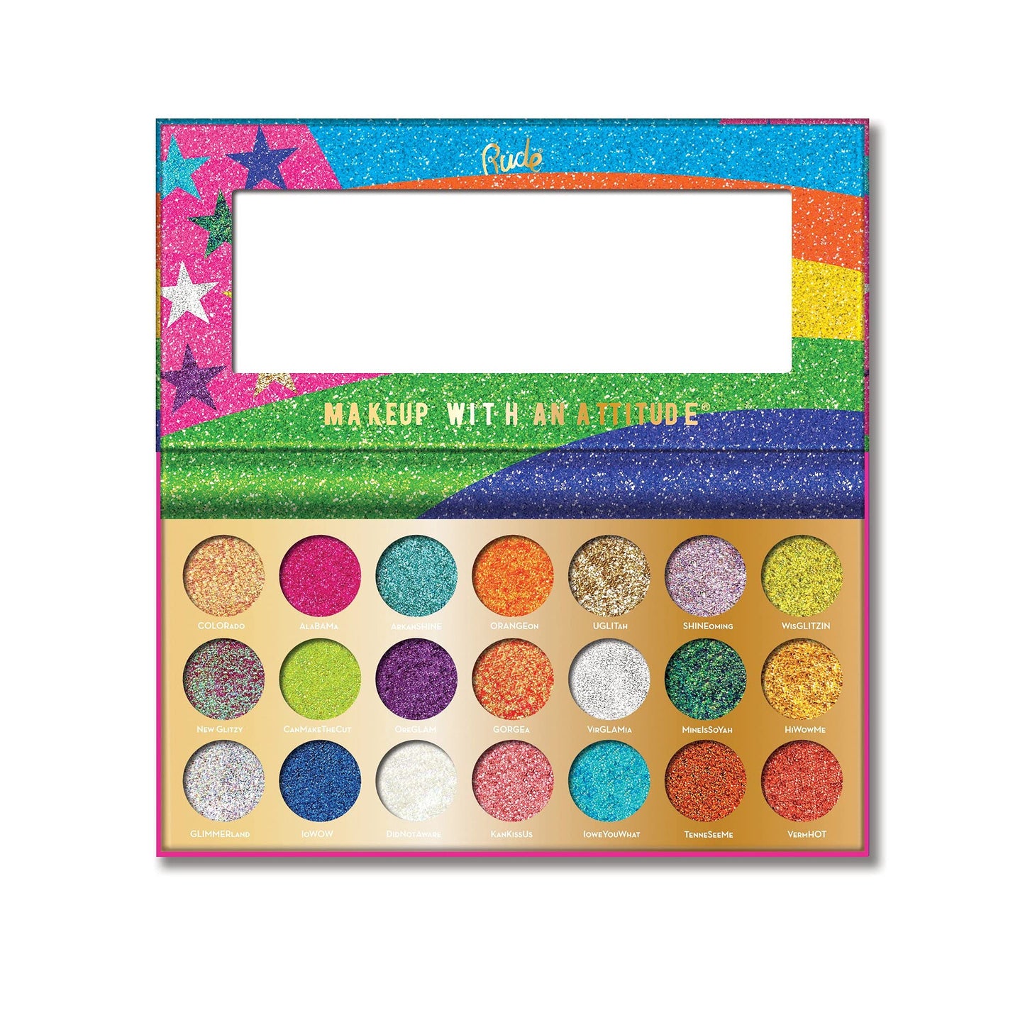 Rude - United Shades Of Glitter - 21 Pressed Glitter Palette