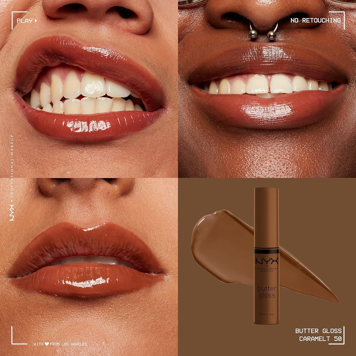 NYX Butter Gloss | Non-Sticky Medium Brown Lip Gloss - Caramelt