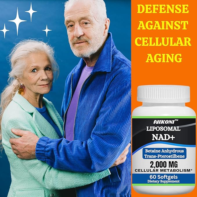 Liposomal NAD+ 2000 mg with TMG and Pterostilbene, Supports Healthy Aging-60 Softgels