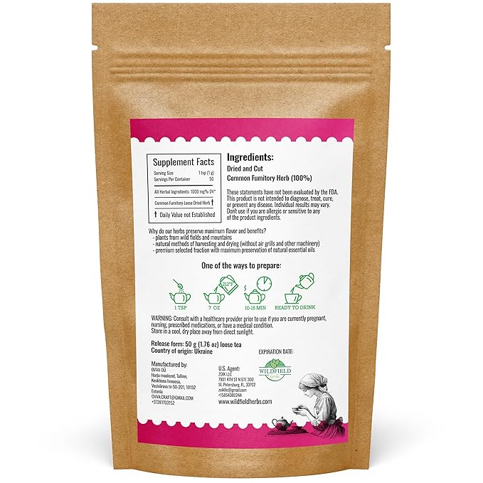 1.8 oz Dried Common Fumitory Herbal Tea (Fumaria Officinalis L.) Common Fumitory Herb Tea Palomilla Hierbas (Fumaria) - 50g