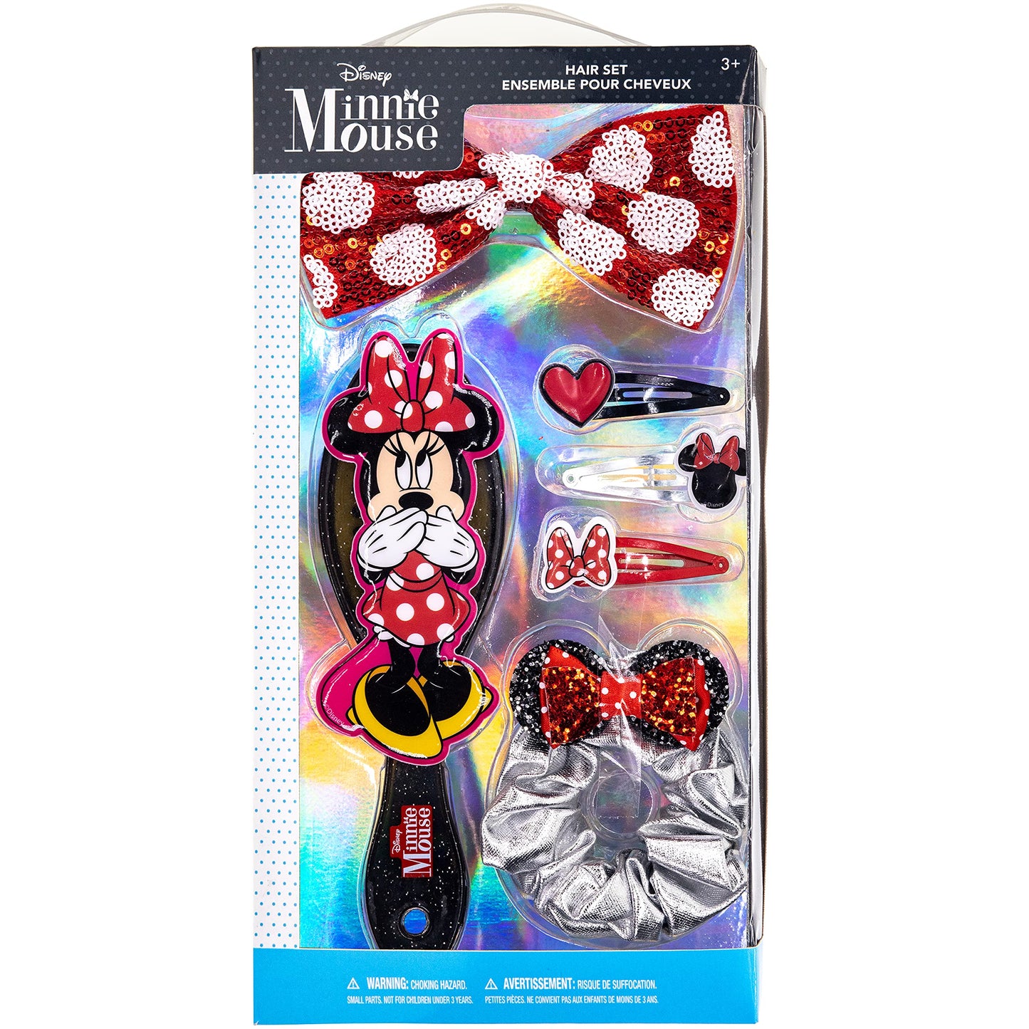 Disney Minnie Mouse - Townley Girl Hair Accessories Box|Gift Set for Kids Girls|Ages 3+ (6 Pcs) Including Hair Bow, Hair Brush,
