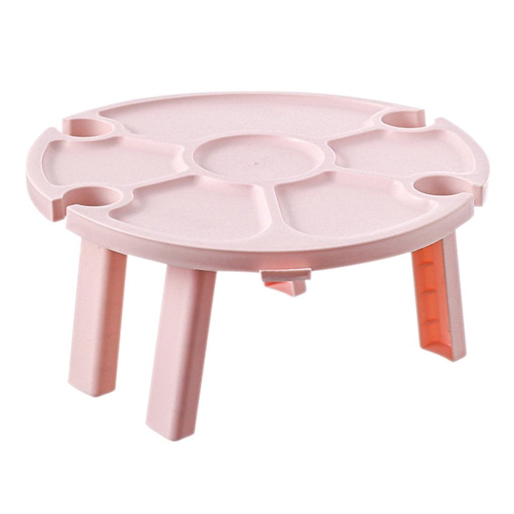 Raindrops Square Pink Plastic Table 1Pcs 11.8X11.8X5.5In Picnic Style Outdoor Furniture