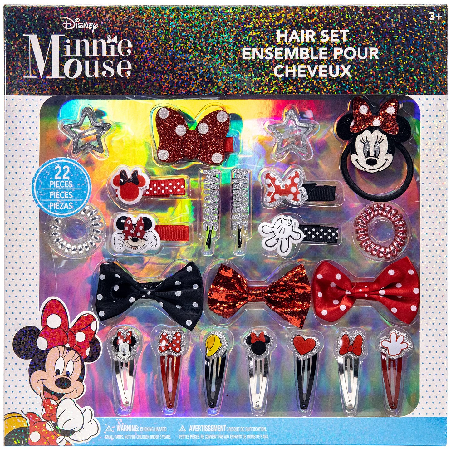 Disney Minnie Mouse - Townley Girl Hair Accessories Kit Gift Set for Girls Ages 3+. Includes 22 Pieces of Hair Accessories such