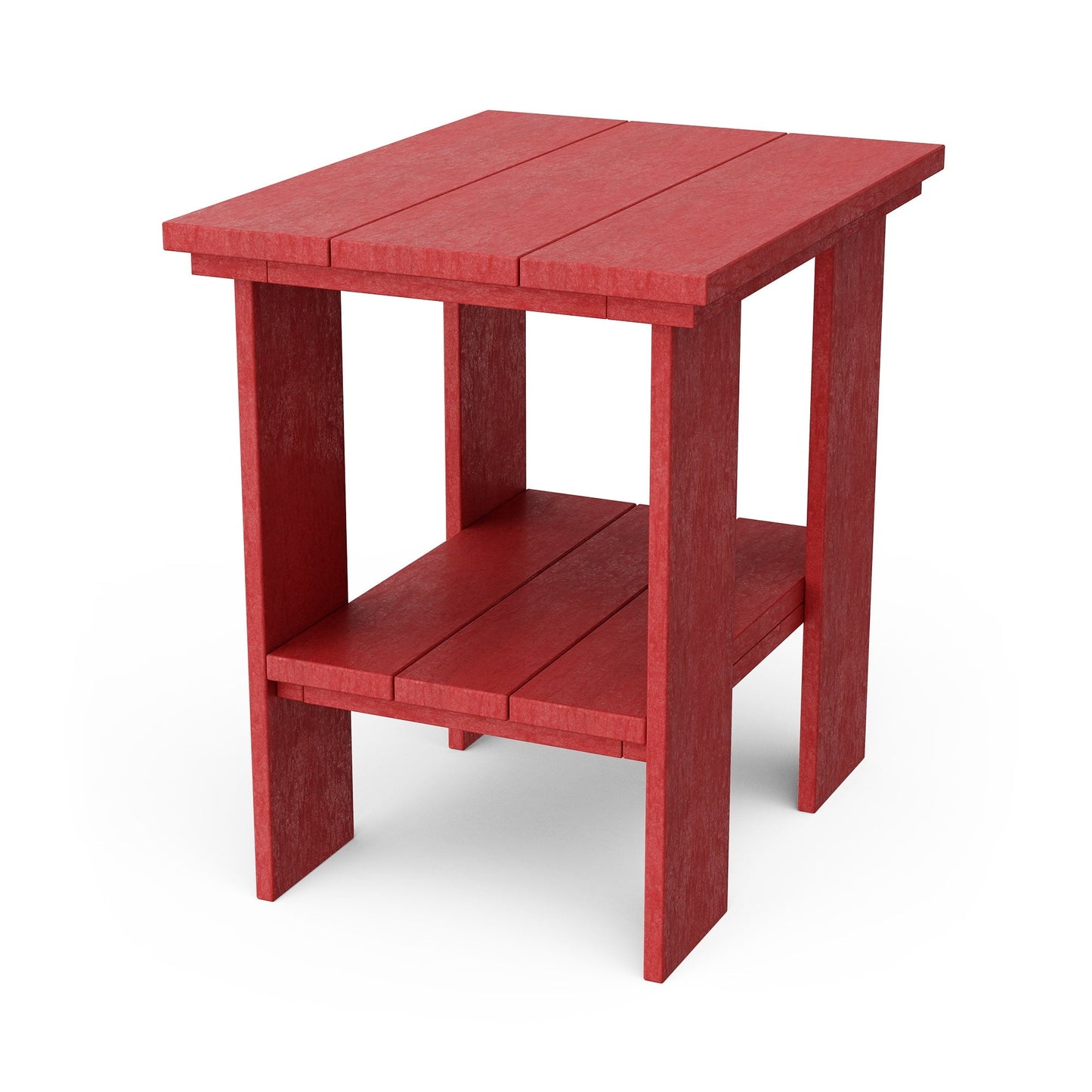 Wildridge Contemporary Side Table, Cardinal Red - Outdoor Weather Resistant Recycled Plastic Furniture for Patio