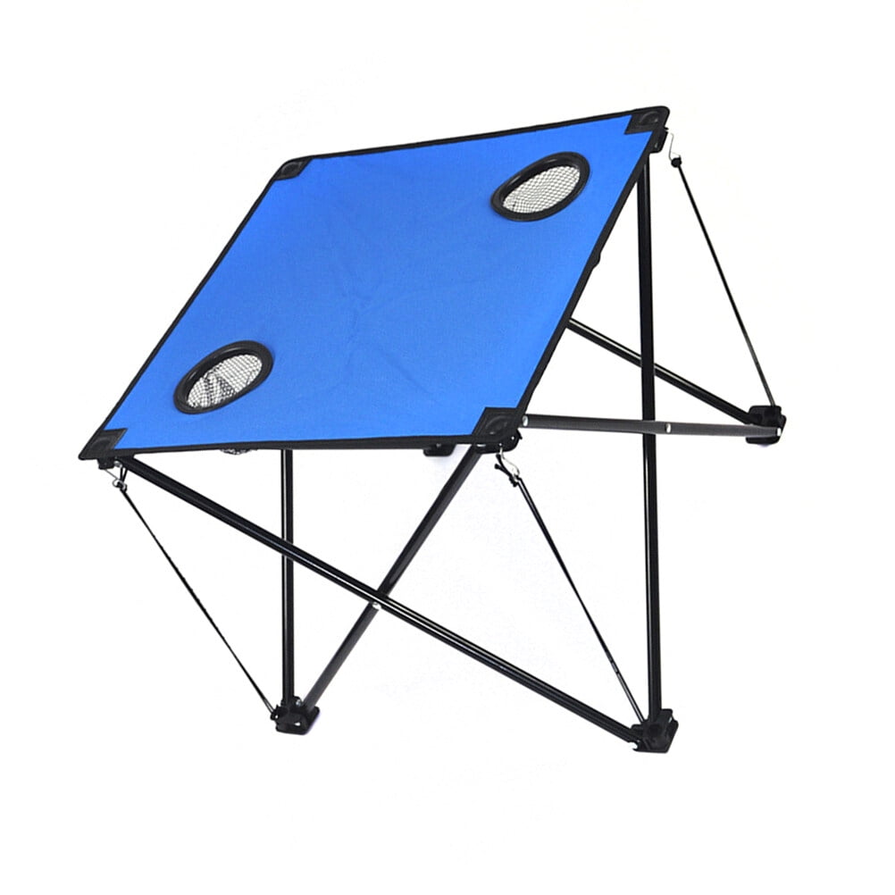 Raindrops Small Outdoor Folding Table Portable Picnic Table Blue 1Pack