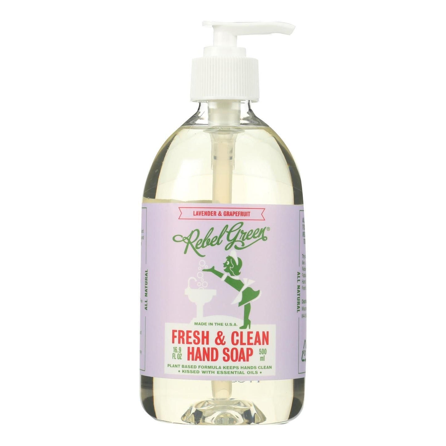 Rebel Green Hand Soap - Lavender - Case of 4 - 16.9 fl oz(D0102HH3G1U.)