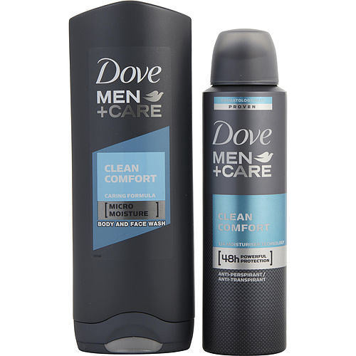 Dove by Dove Men Care Set-Men Care Duo Set - Clean Comfort Deodorant Anti Perspirant Spray 5oz + Clean Comport Body Wash 8.45oz(