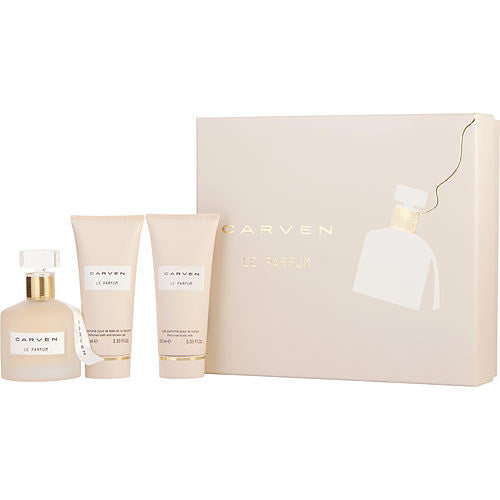Carven Le Parfum By Carven Eau De Parfum Spray 3.3 Oz & Body Milk 3.3 Oz & Shower Gel 3.3 Oz(D0102Hpmiba.)