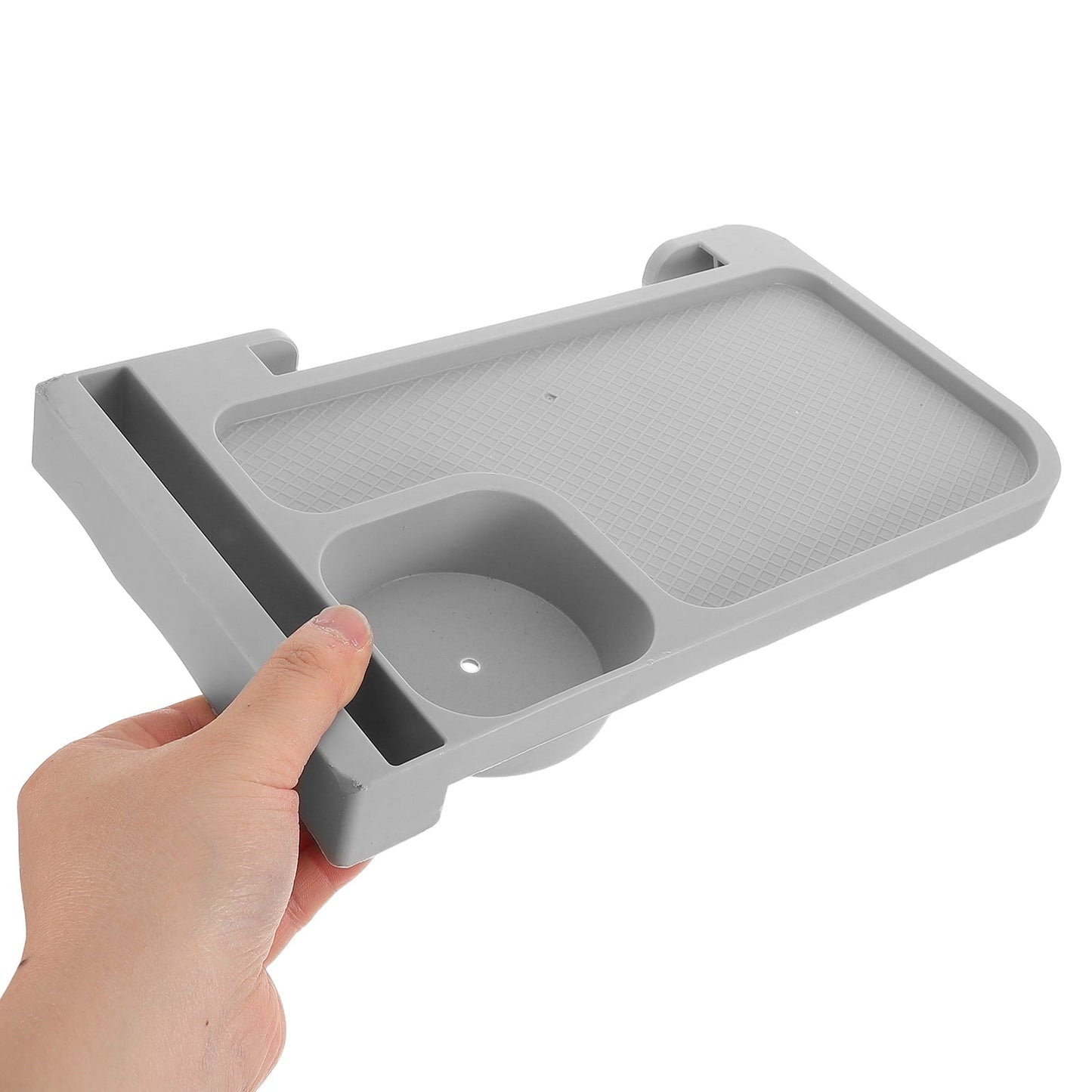 Tineasur Light Grey Plastic Cup Holder for Beach Chair Accessories 1Pack