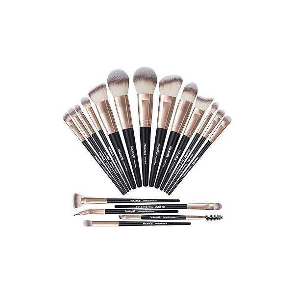 Makeup Brushes, MAANGE 18 Pcs Professional Brush Set Premium Synthetic Face Kabuki Kit Foundation Blush Powder Eyeshadow Brushes