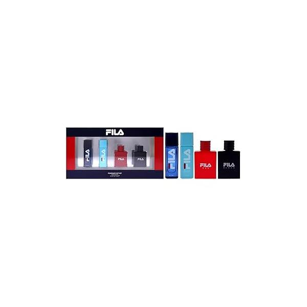 Fila Cologne Giftset for Men - Cool, Clean And Refreshing Perfumes Long Lasting Fragrances Trendy, Portable Bottle Design 4 Pc
