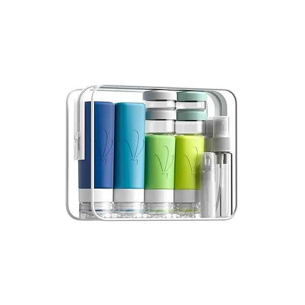 INSFIT Travel Bottles for Toiletries, 17 Pack Size Leakproof Silicone Set, TSA Approved Accessories Women, Beach Vacation Cruise Ship Essentials