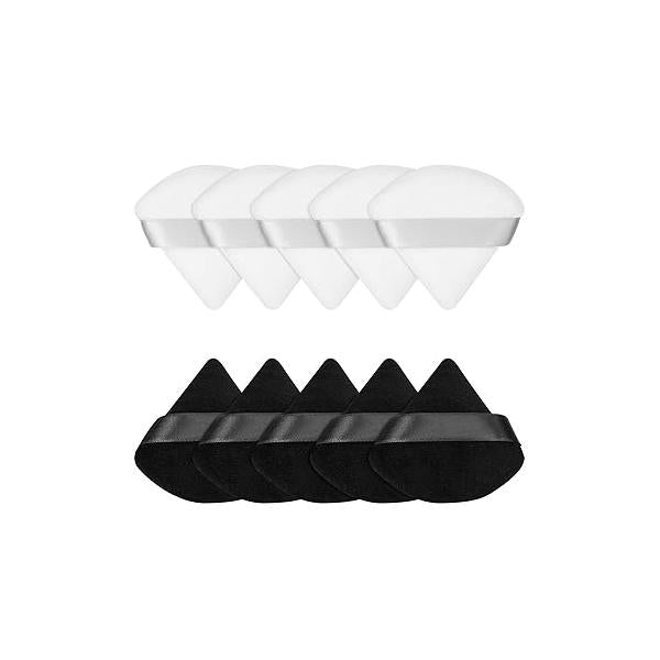 Maitys 10 Pcs Triangle Powder Makeup Puffs Face Soft Velour Puff Beauty Setting Sponge for Loose, Foundation Blending, Blender Tool Women Gir