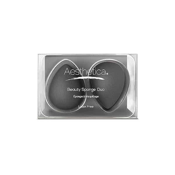Aesthetica Cosmetics Beauty Sponge Blender - Latex Free and Vegan Makeup For Powder, Cream or Liquid Application (2 PACK)