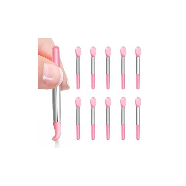 Silicone Lip Brushes Tool, Lipstick Applicator with Caps for Makeup Beauty Brushes, Eyeshadow Brush Applying Mask Oil, Gloss, 8pcs/box Multi-colored