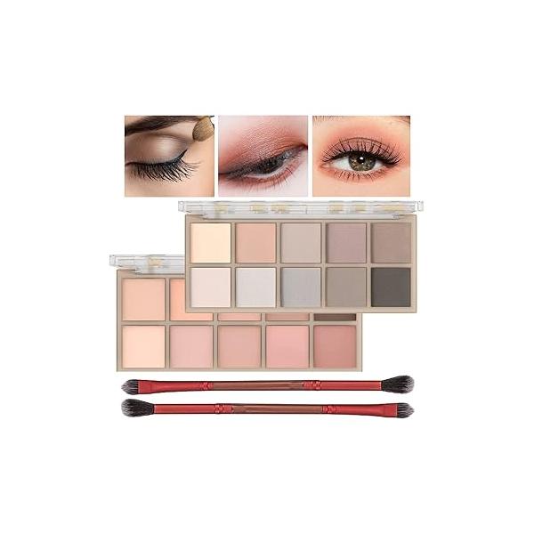 10 Colors Eyeshadow Palette Matte Naked Eye Shadow Makeup,High Pigmented, Naturing-Looking, Ultra-Blendable,Long Lasting High Pigment Nude with 3 Brush(Milk Tea)
