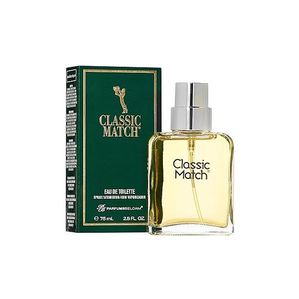 PB ParfumsBelcam Classic Match Green Eau De Toilette Spray for Men - Fresh Chypre Cologne, Bergamot, Basil, Musk, Long-Lasting Masculine Fragrance, Signature Scent 2.5 Fl Oz
