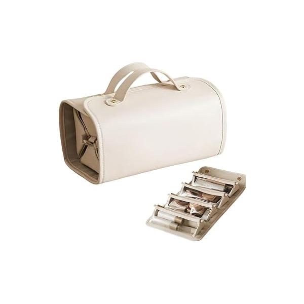 Portable Cosmetic Bag,Large Capacity,Waterproof Travel Makeup Organizer with Detachable Interior Pockets