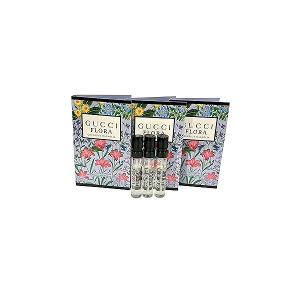 Gucci Flora Gorgeous Magnolia Sample Perfume Women EDP Spray 1.5 ml / 0.05 oz - set of 3