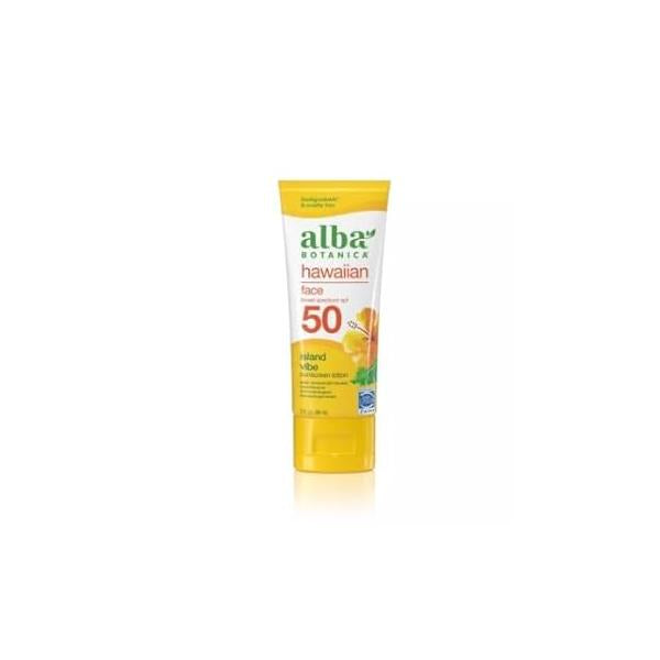 Alba Botanica Facial Sunscreen Lotion, SPF 50, Fragrance Free, 3 Oz
