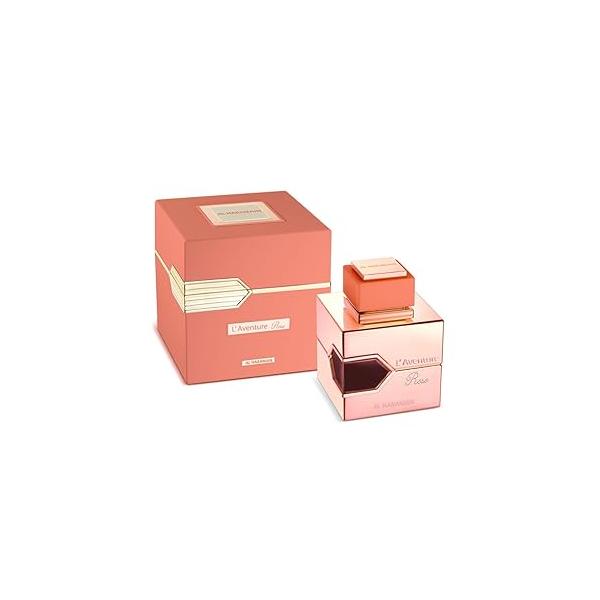 Al Haramain L'Aventure Rose - Arabian Perfume for Women Long Lasting Floral Woody Musk Fragrance with Notes of Rose, Jasmine, Amber and Arabic Eau de Parfum 3.4 oz EDP Spray