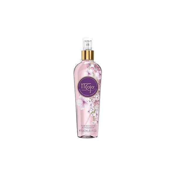 Maja Plum Blossom Perfumed Body Mist with Floral and Fruity notes to refresh yourself any time, Transparent Purple, 8.1 Fl Oz, Spray Bottle