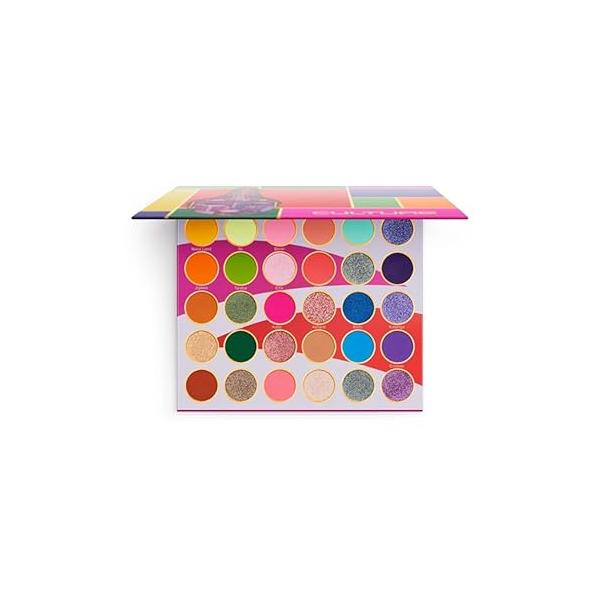 Juvia's Place Palette Culture - Yellow, Greens, Pink, Purple, Orange, Chromatic & Glitter Shades, 30 Pigmented Makeup for Eye Color Shine, Pressed