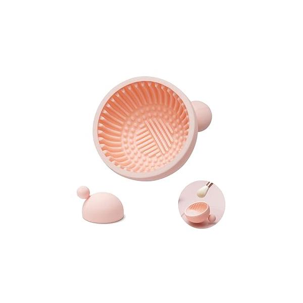 Pubcontti Asion Brush Cleaning Pad,Silicone Makeup Scrubber Bowl Portable Washing Tool Cosmetic Cleaner for Girl-Easy Clean