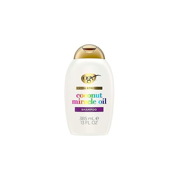 OGX Extra Strength Damage Remedy + Coconut Miracle Oil Shampoo for Dry, Frizzy or Coarse Hair, Hydrating & Flyaway Taming Shampoo, Paraben-Free, Sulfate-Free Surfactants, 25.4 Fl Oz