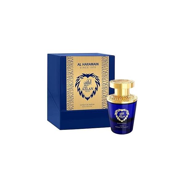 Al Haramain Azlan Oud Bleu - Arabian Perfume for Men Long Lasting Fragrance with Notes of Cardamom, Cinnamon, Lavender, Patchouli, Sandalwood, Amber Arabic Cologne 3.33 oz Eau de Parfum Spray