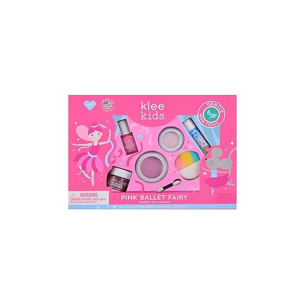Luna Star Naturals Klee Kids Deluxe Play Makeup Kit. Gentle and Non-Toxic. Made in USA. (Pink Ballet Fairy)