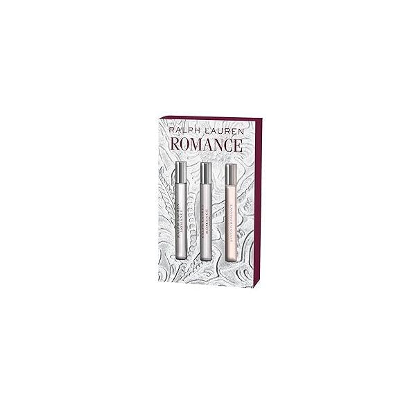 RALPH LAUREN FRAGRANCES Romance Discovery Womens Perfume Set - With Eau de Parfum, Beyond Romance, & Intense Travel Size, 0.3 Fl Oz Each