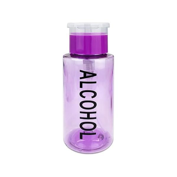 9oz Gray with Word Imprint Push Down Pump Dispenser Empty Refillerable Bottle Flip Top Cap - for Nail Polish, Travel, Cosmetics Packaging