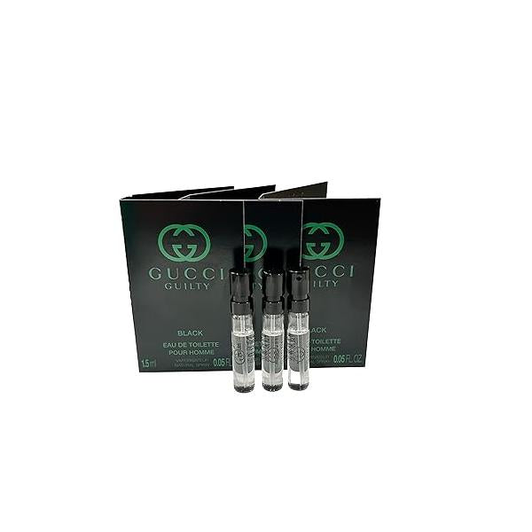 Gucci Guilty Black Sample Perfume Men EDT Spray Pour Homme MINI SMALL Travel Size 1.5 ML / 0.05 (3676) - set of 3