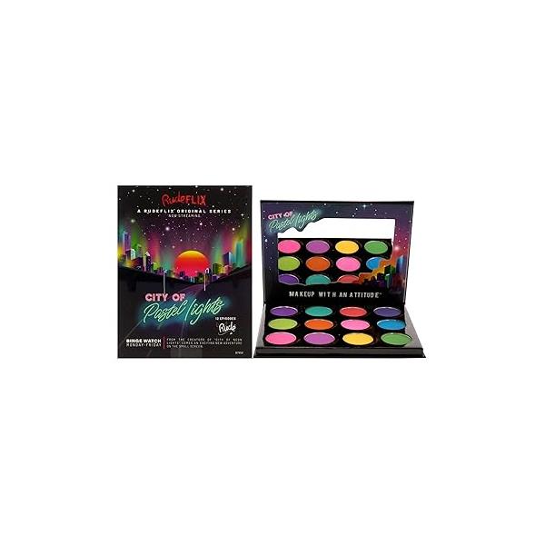 Rude Cosmetics City of Pastel Lights - 12 Pigment and Eyeshadow Palette Eye Shadow Women 0.41 oz